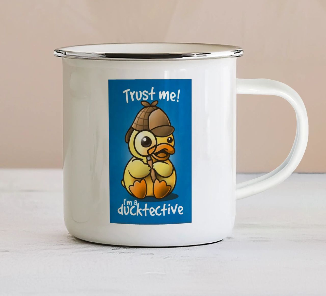 I'm a ducktective tazza in smalto da Nando Art