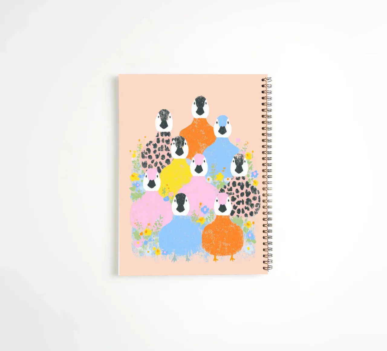 Flowers fun with ducks spiral notebook by Carinaprint