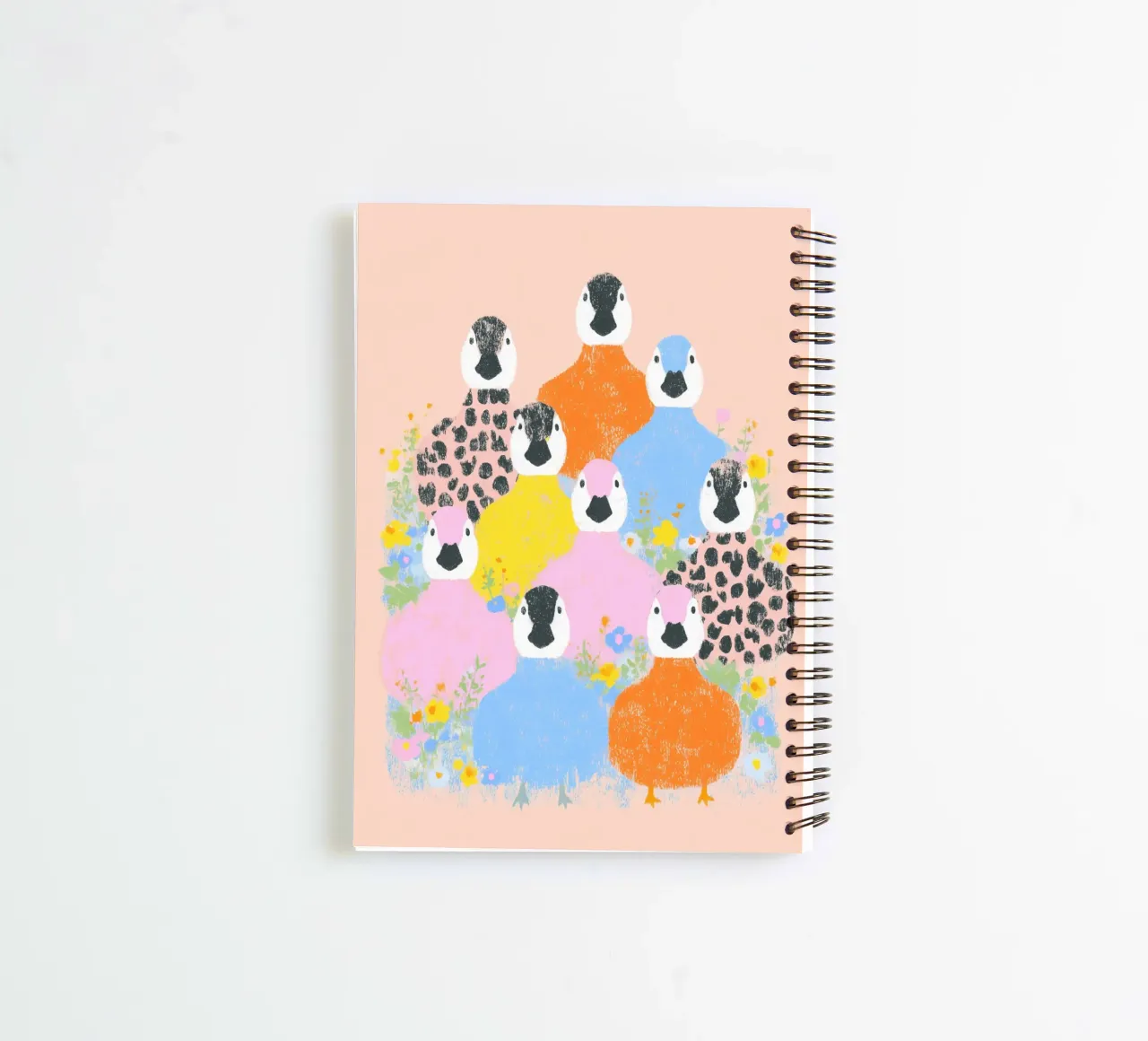Flowers fun with ducks spiral notebook by Carinaprint