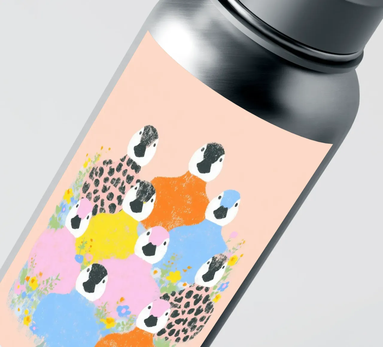 Flowers fun with ducks sticker by Carinaprint