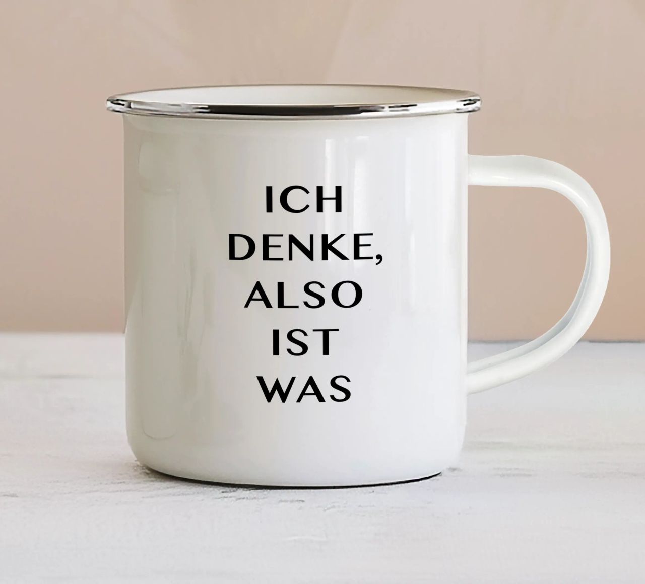 ICH DENKE, ALSO IST WAS tazza in smalto da Vintage Van Gogh
