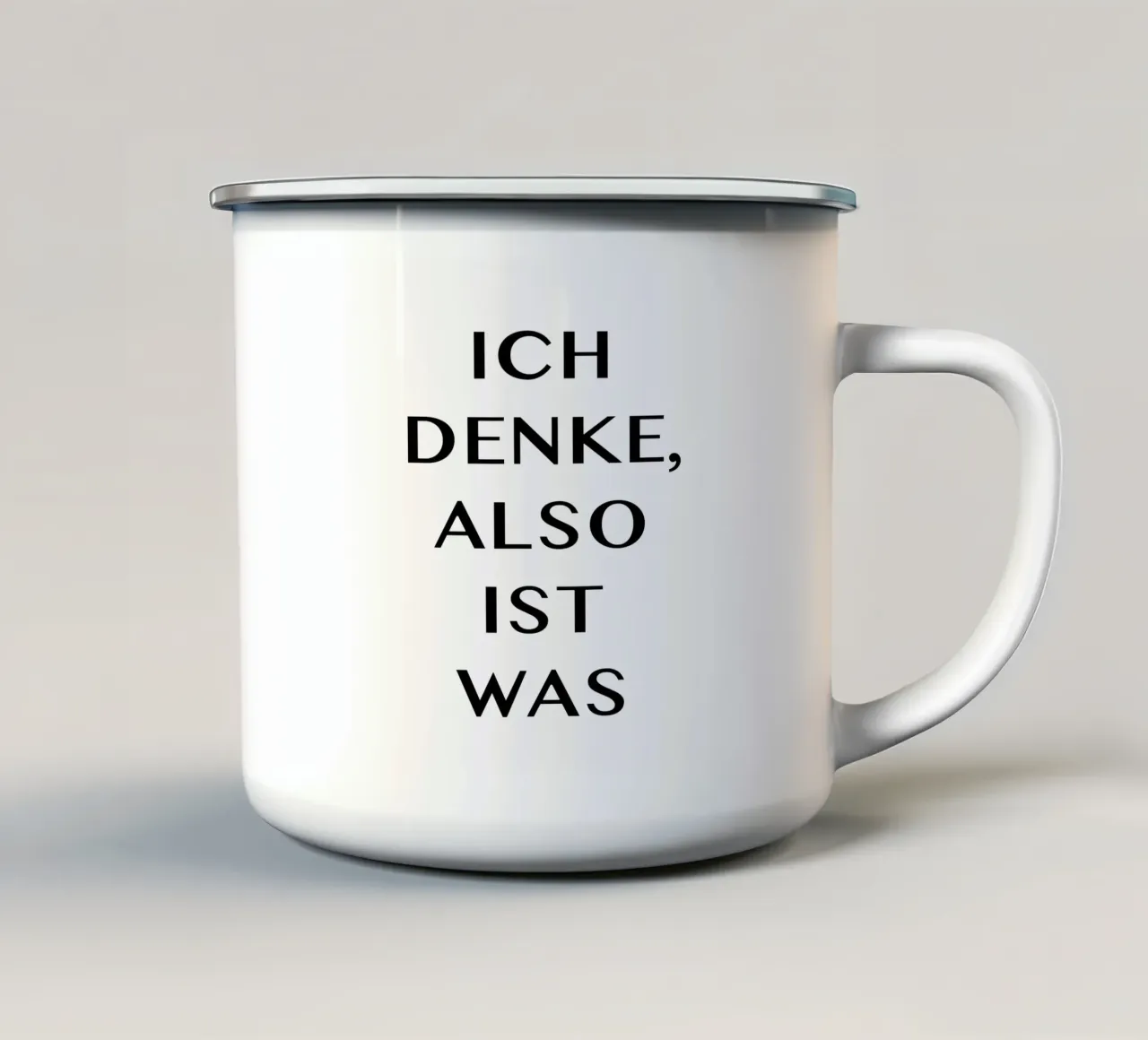 ICH DENKE, ALSO IST WAS taza de esmalte de Vintage Van Gogh