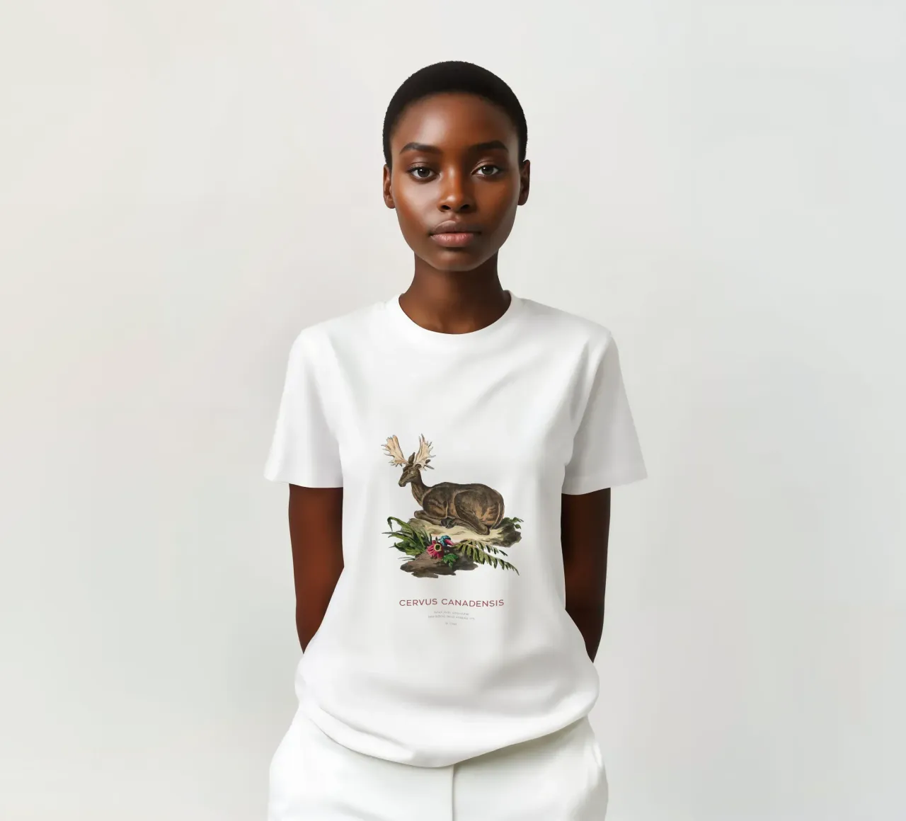 Alce Schizzo scientifico d'epoca t-shirt da Vintagrafica