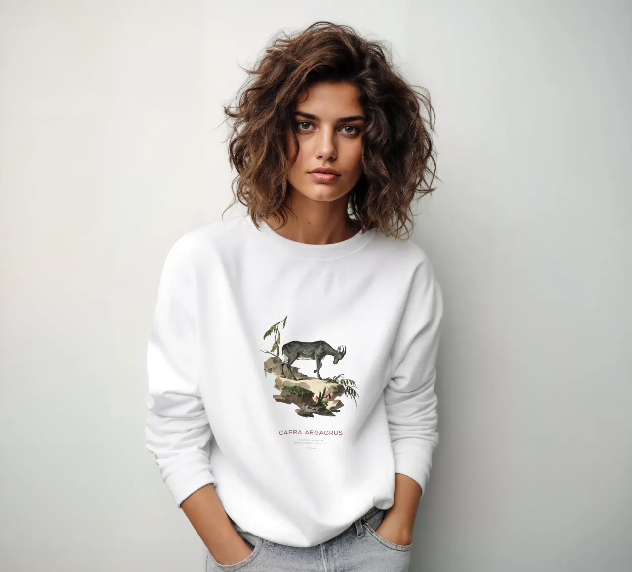 Cabra salvaje Dibujo científico sudadera de Vintagrafica