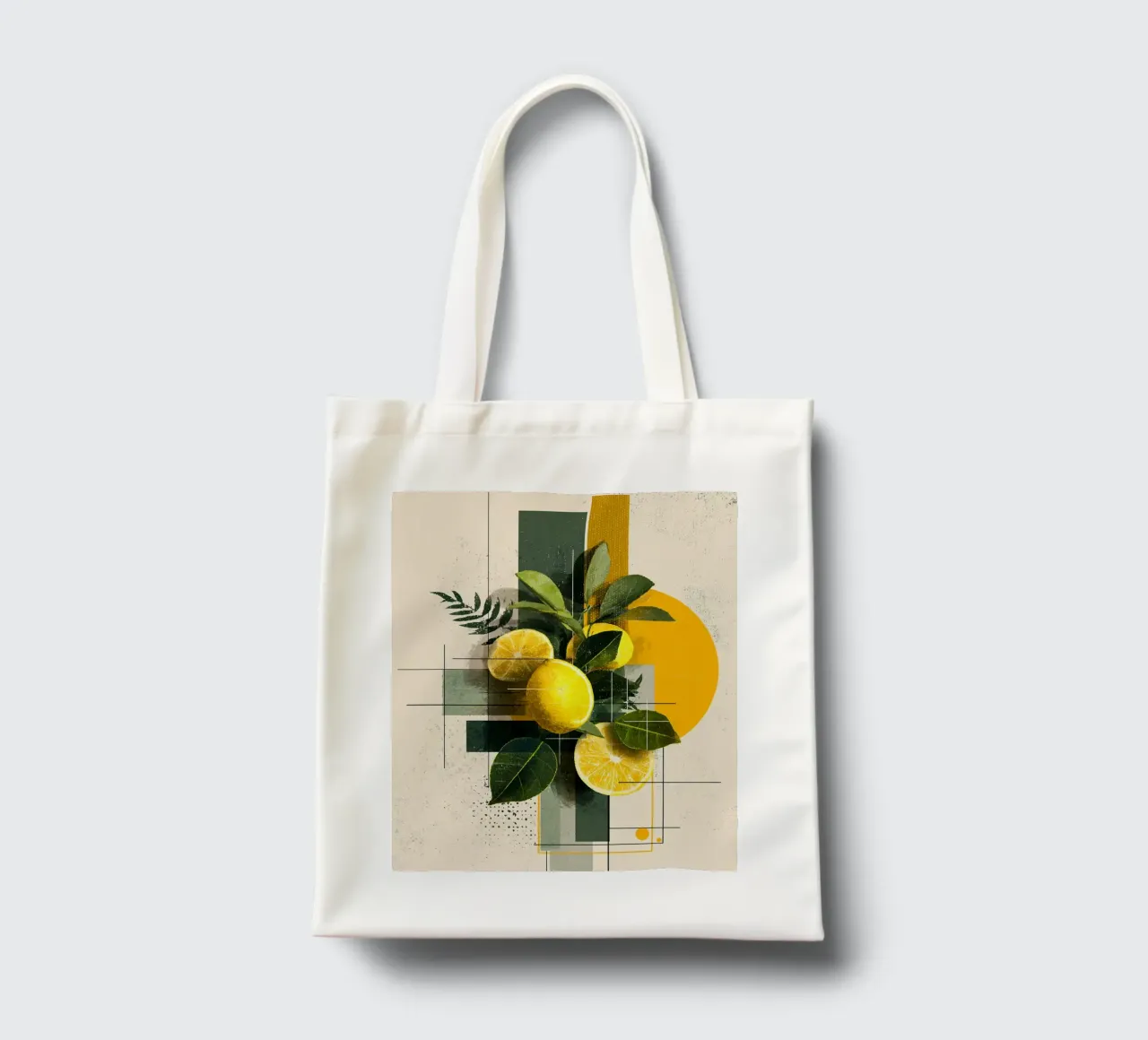 Bauhaus Lemon Geometry borsa in juta da michi