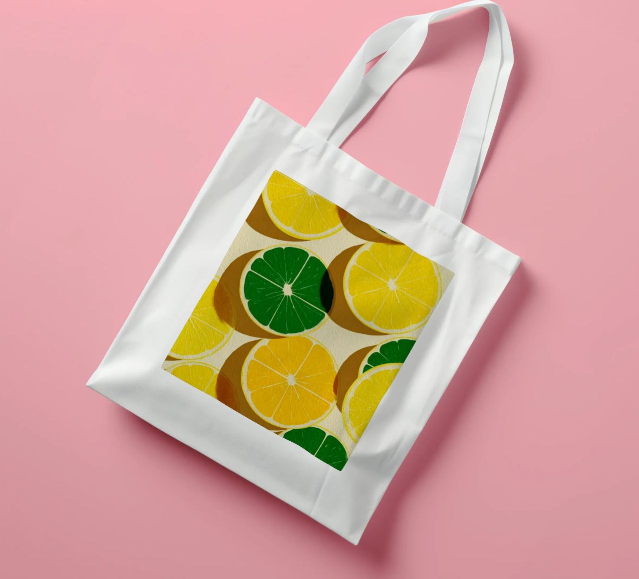 Lemon Slices Pattern borsa in juta da michi