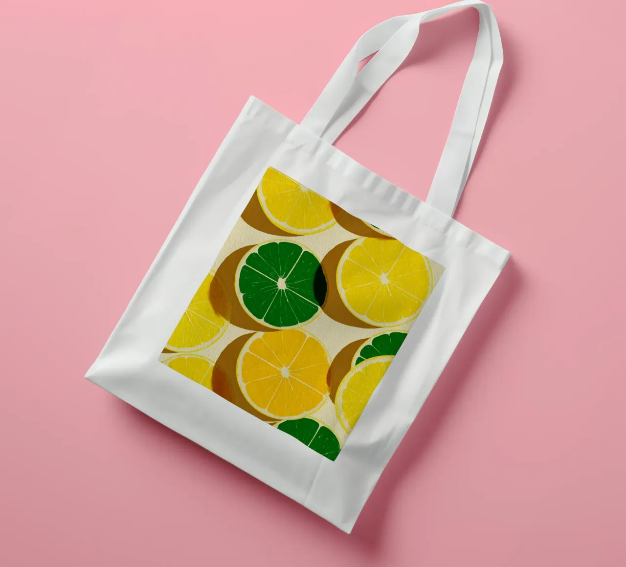 Lemon Slices Pattern borsa in juta da michi