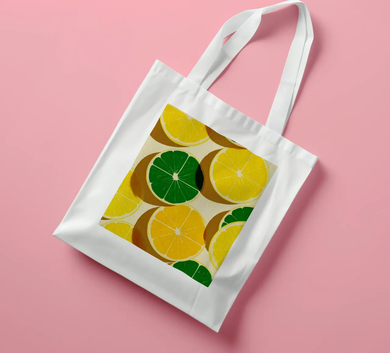 Lemon Slices Pattern tote bag by michi