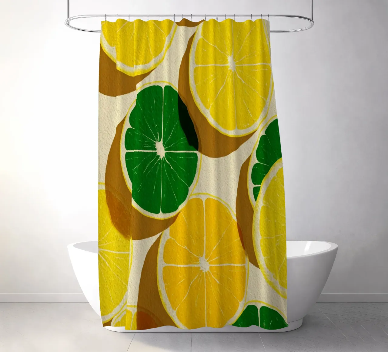 Lemon Slices Pattern Duschvorhang von michi