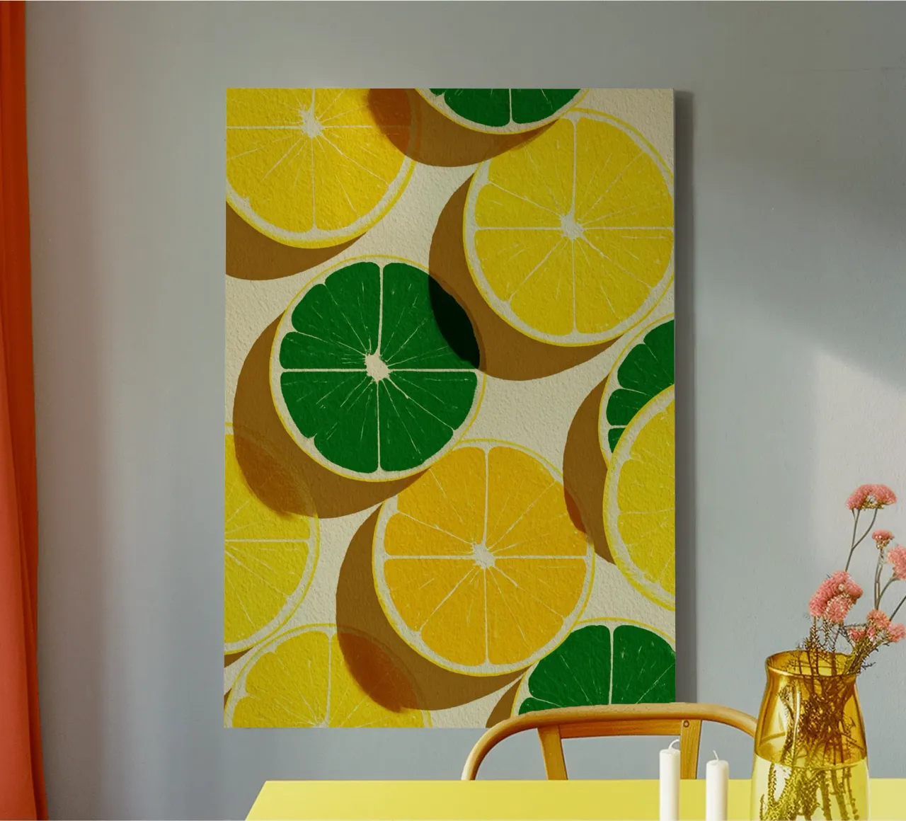 Lemon Slices Pattern canvas van michi