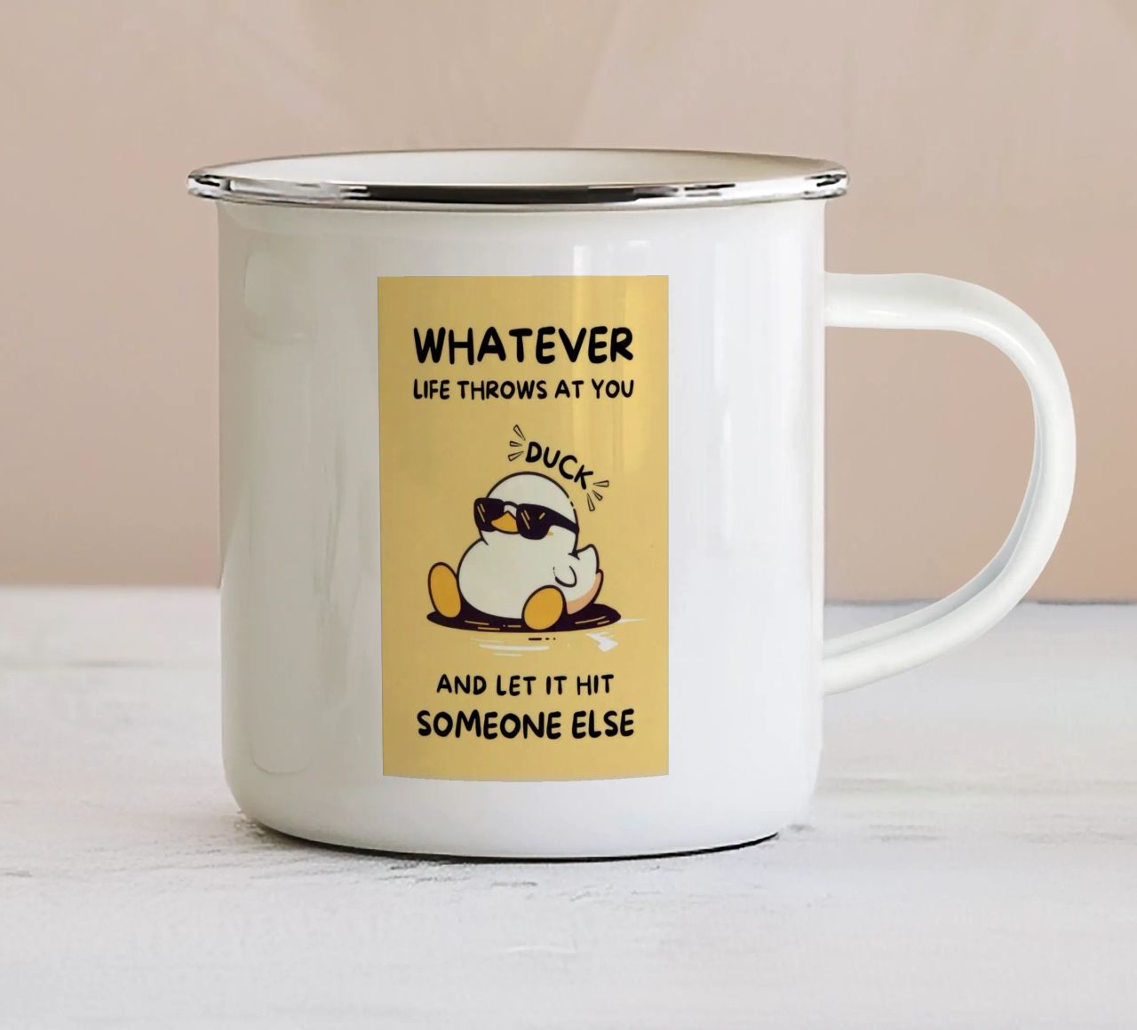 Whatever Life tazza in smalto da Nando Art