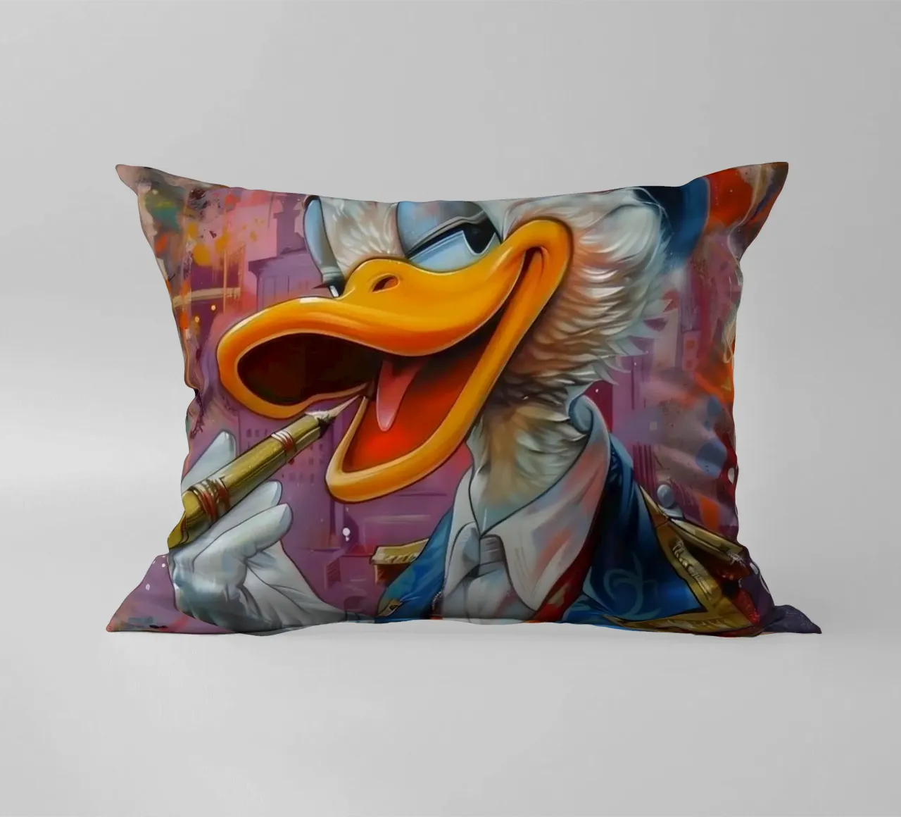 Duck smoking cuscino da Nando Art