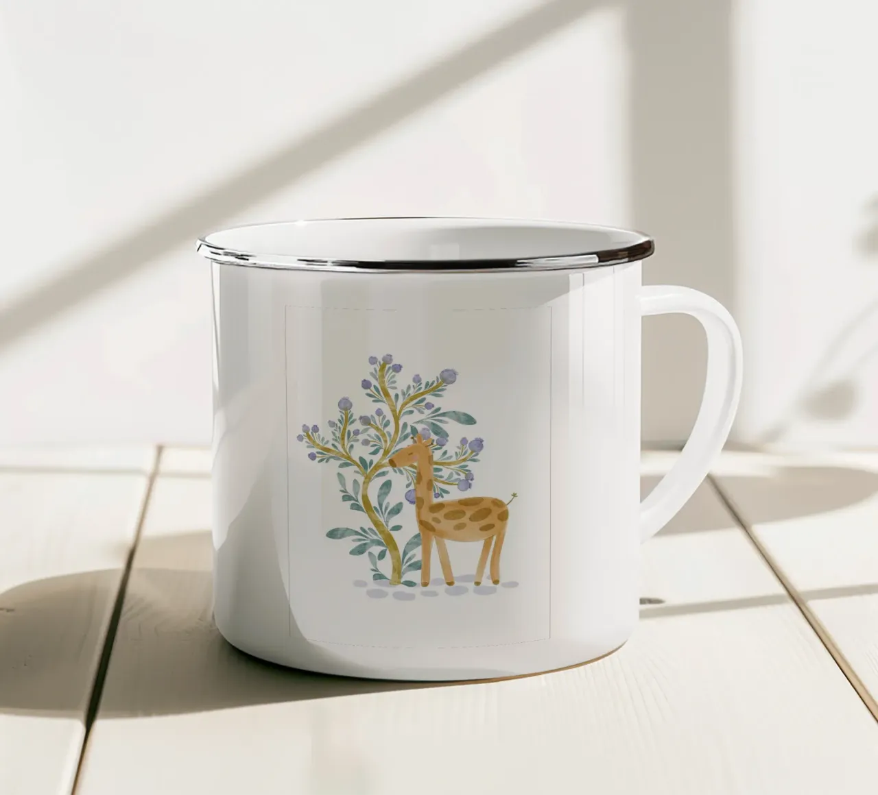 giraffa tazza in smalto da Nikitajariwala