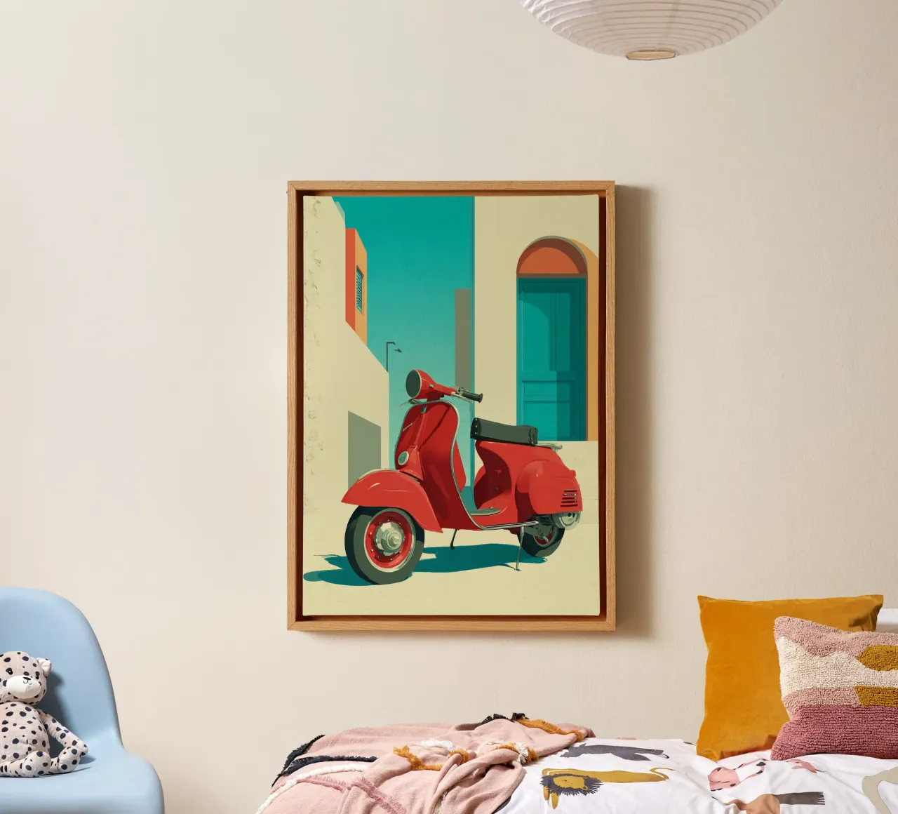 Vespa in the Sunlight canvas van Mosaic Dialogue