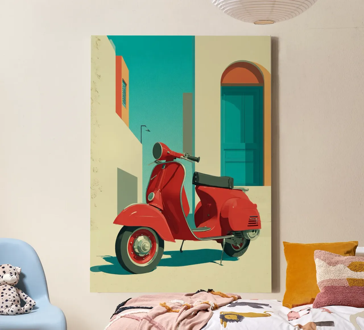 Vespa in the Sunlight canvas van Mosaic Dialogue