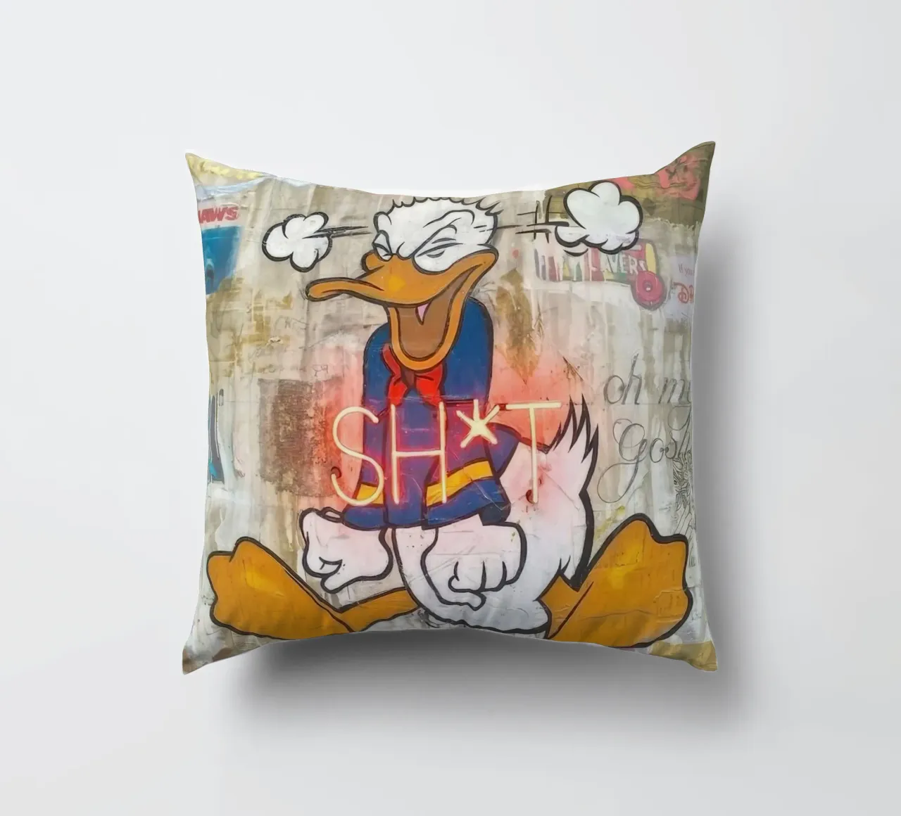 Stressed Duck decorative cushion by Nando Art