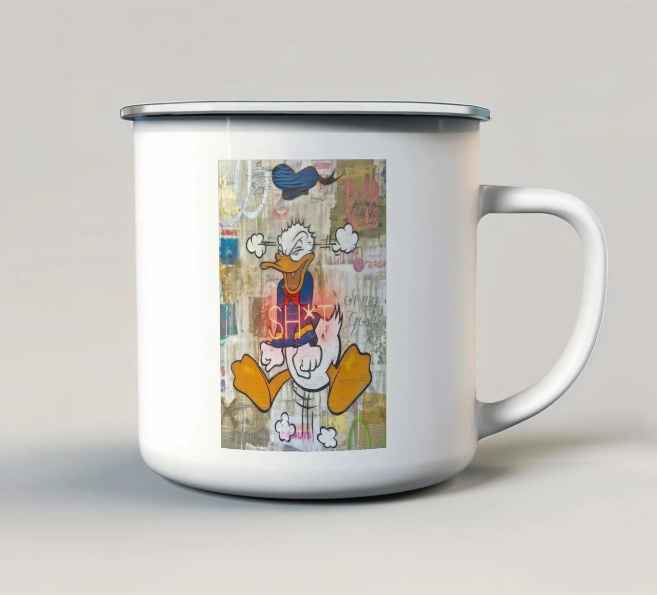 Stressed Duck tazza in smalto da Nando Art