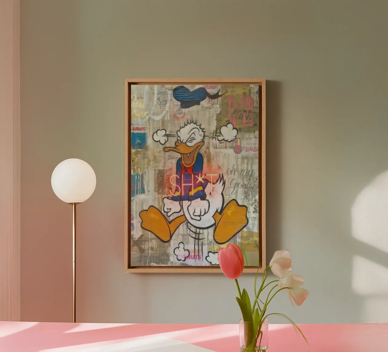 Stressed Duck tela con Cornice a cassetta da Nando Art