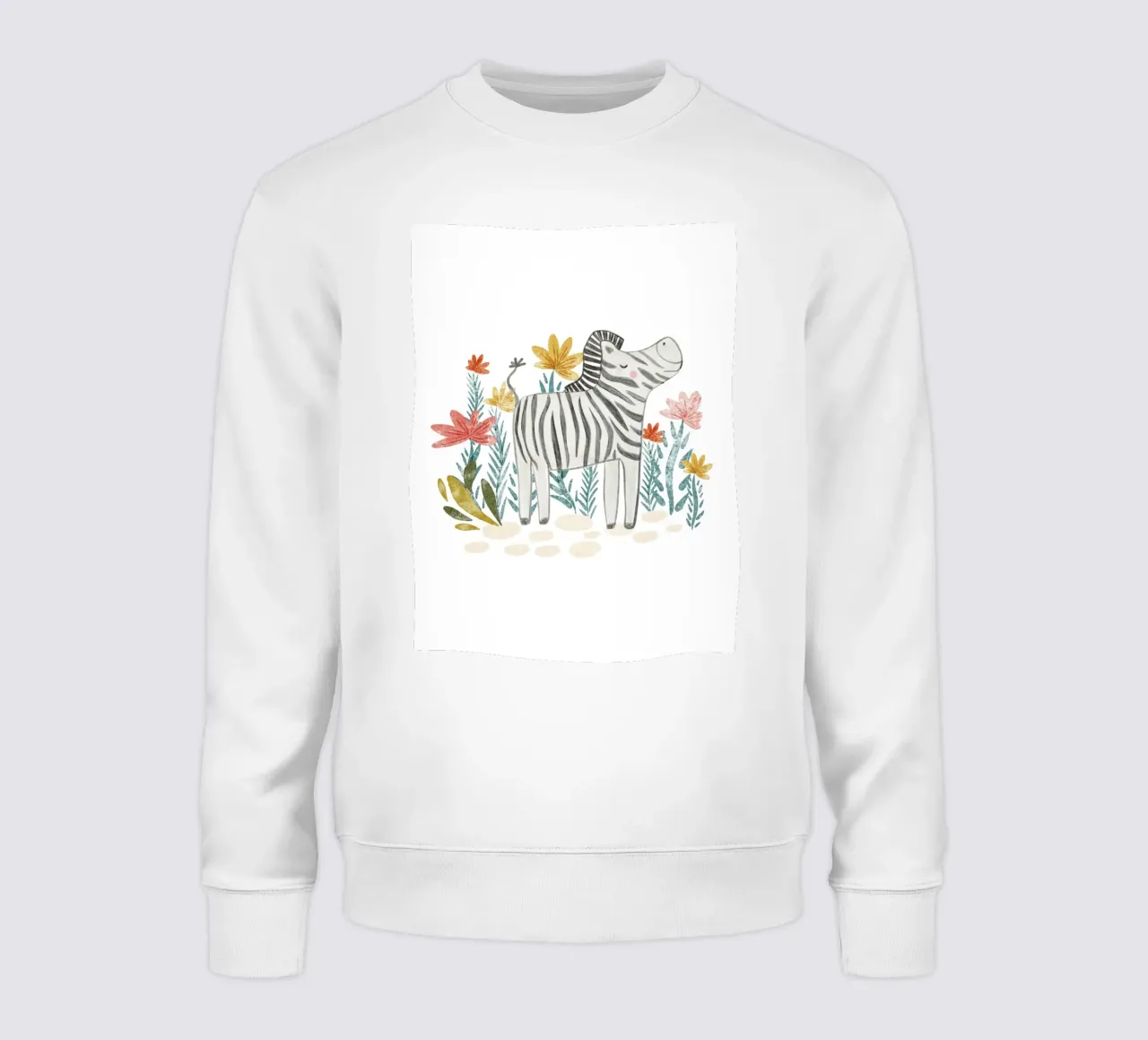 Zebra and florals sweatshirt by Nikitajariwala