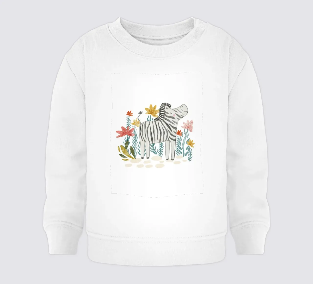 Zebra en bloemen baby sweatshirt van Nikitajariwala