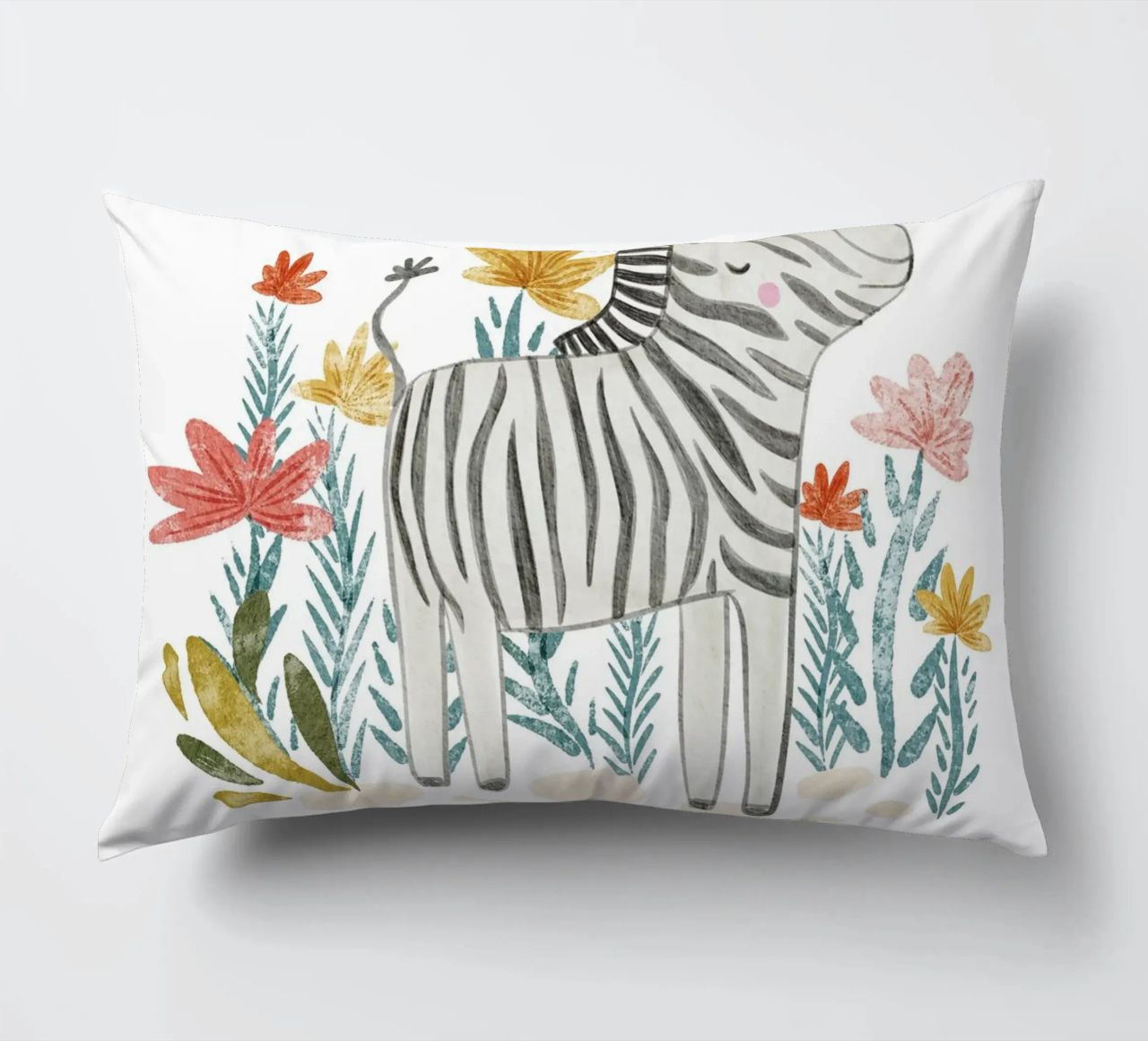 Zebra e fiori cuscino da Nikitajariwala