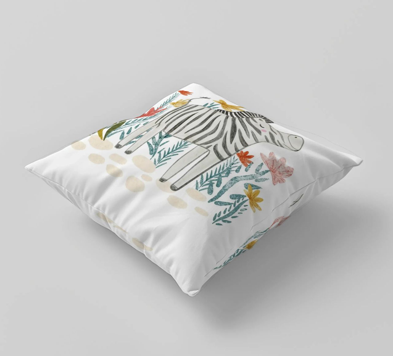 Zebra e fiori cuscino da Nikitajariwala