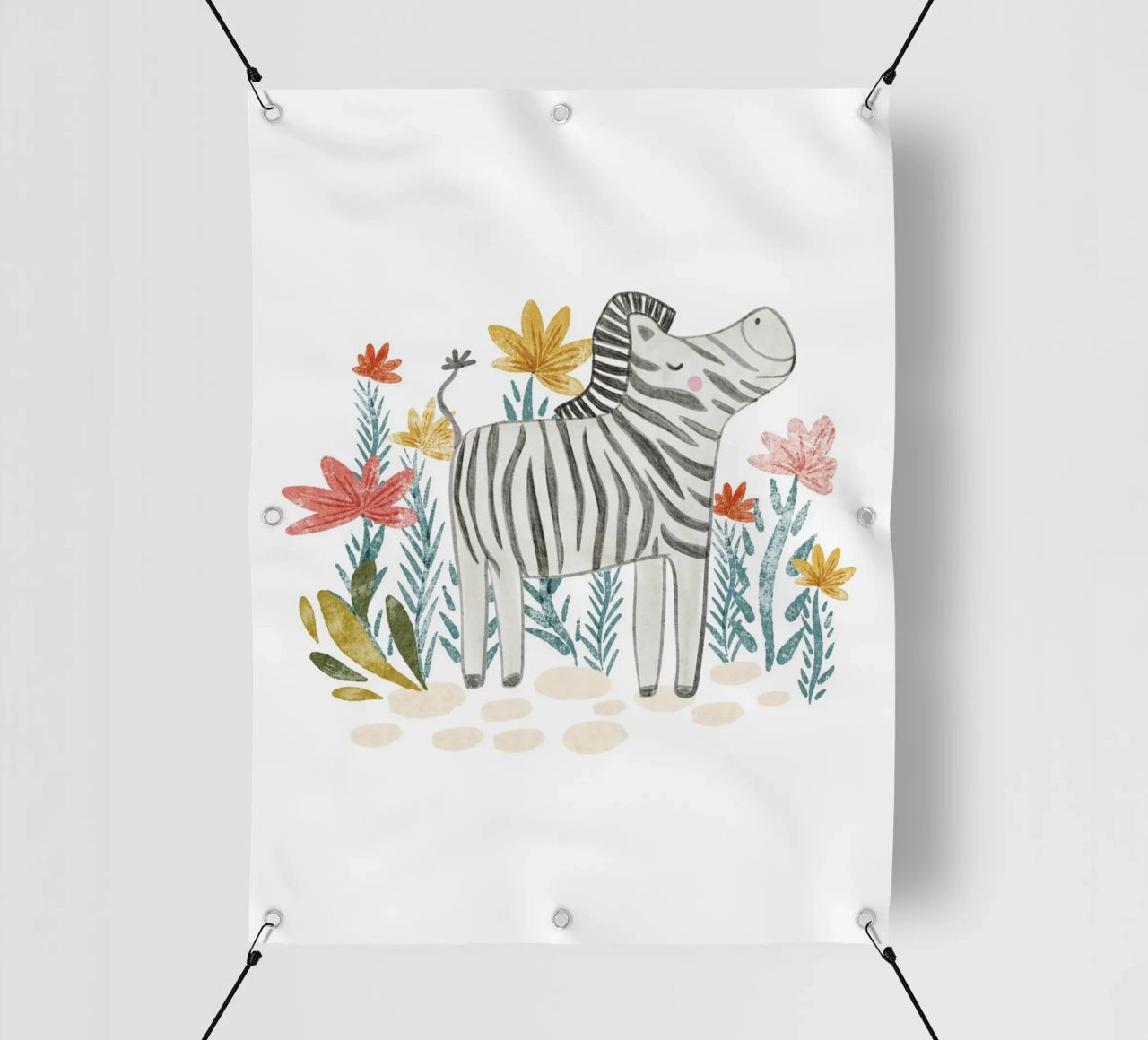 Zebra e fiori telo in pvc da Nikitajariwala