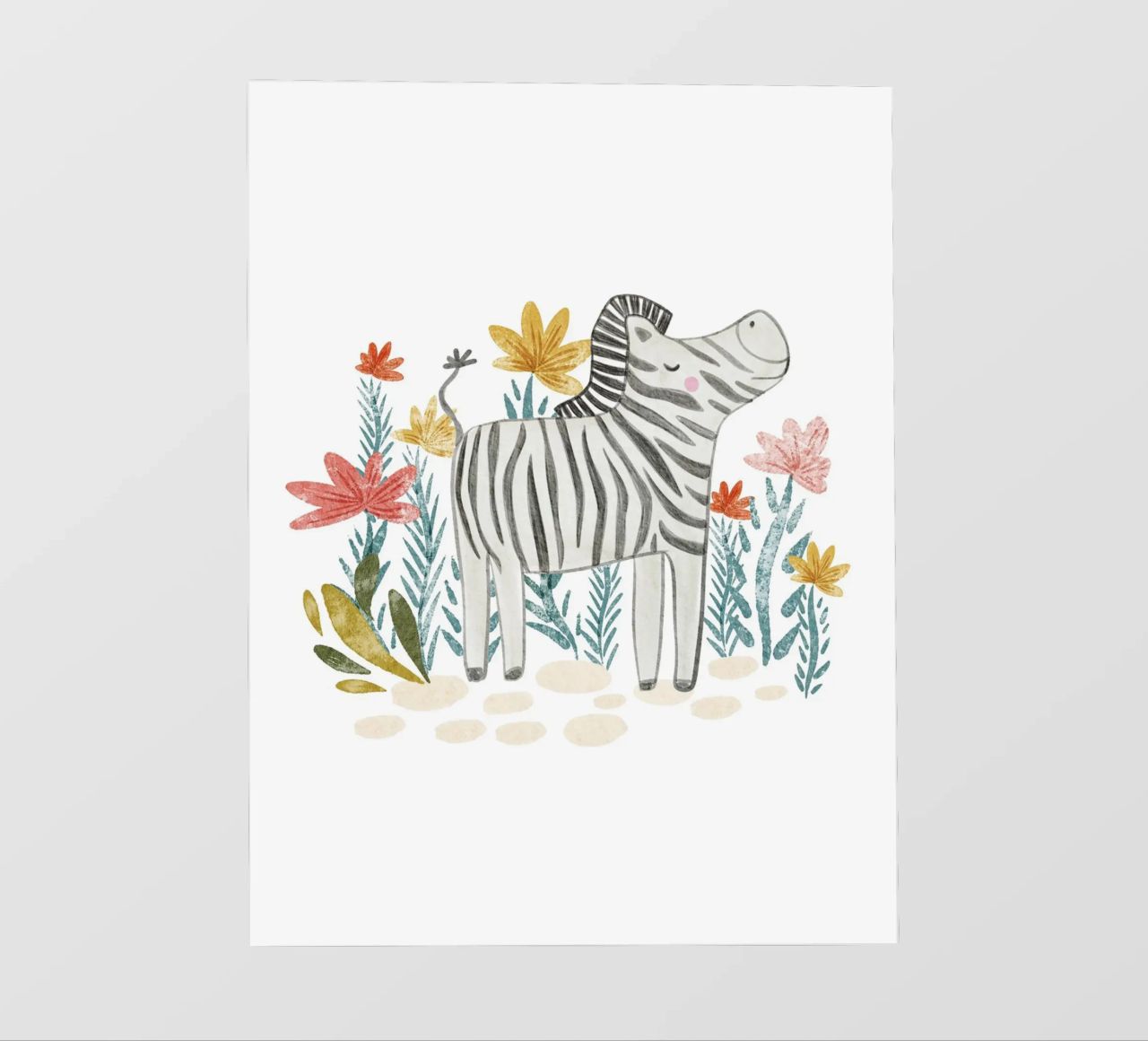 Zebra e fiori telo in pvc da Nikitajariwala