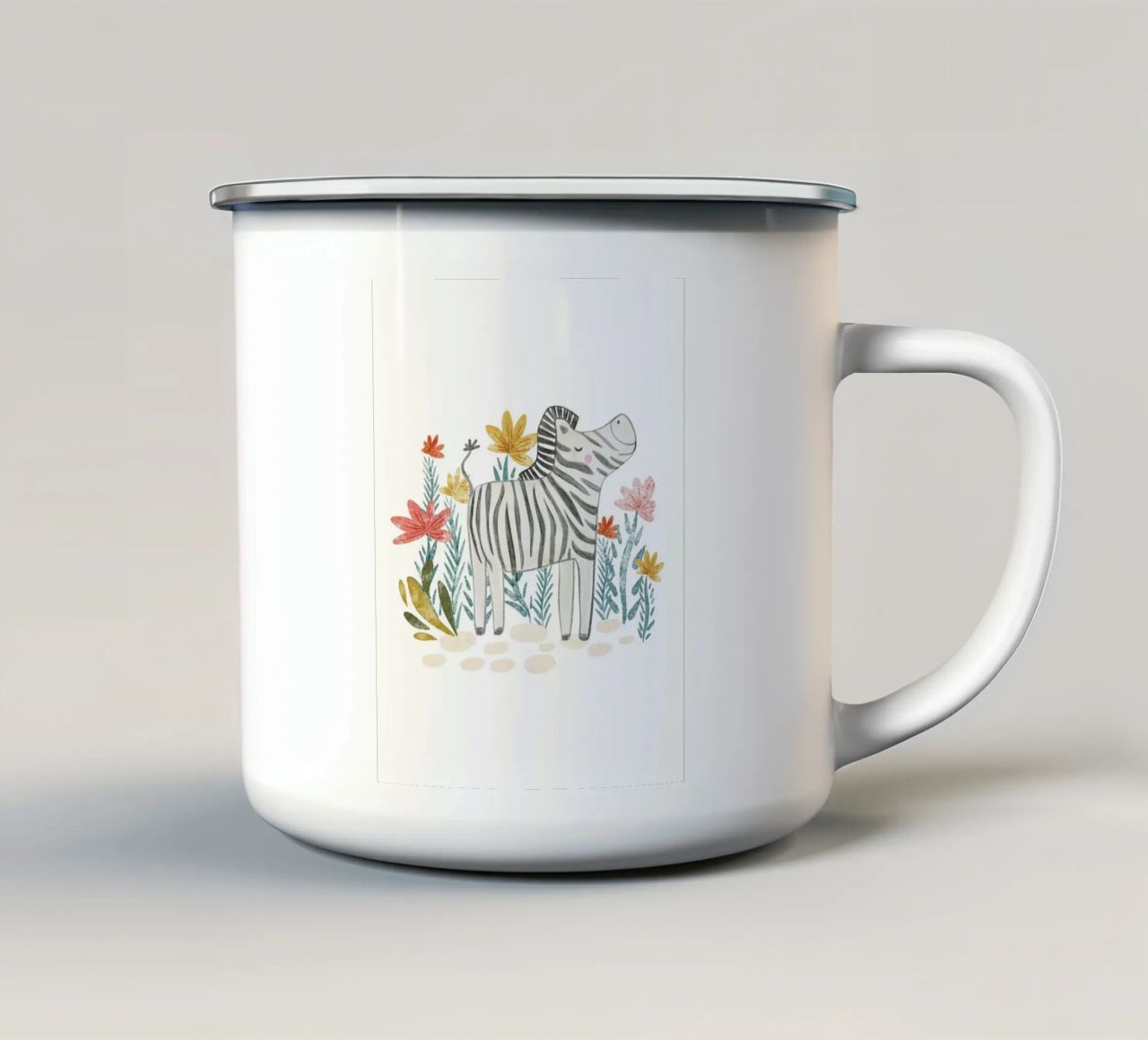 Zebra e fiori tazza in smalto da Nikitajariwala