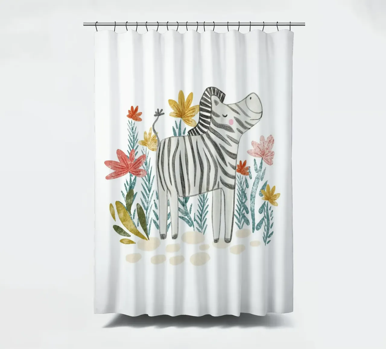 Zebra e fiori tenda da doccia da Nikitajariwala