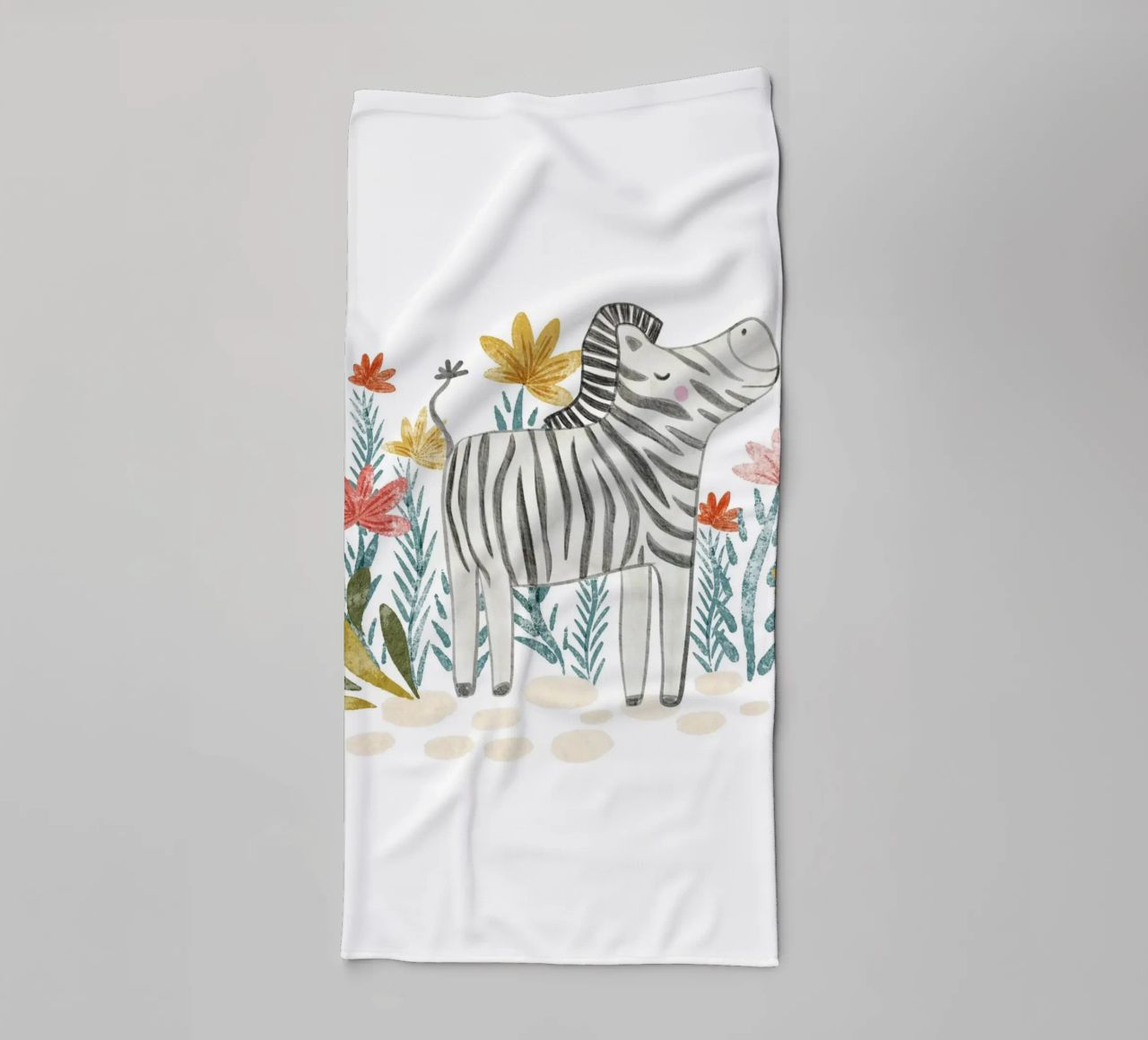 Zebra e fiori asciugamano da bagno da Nikitajariwala