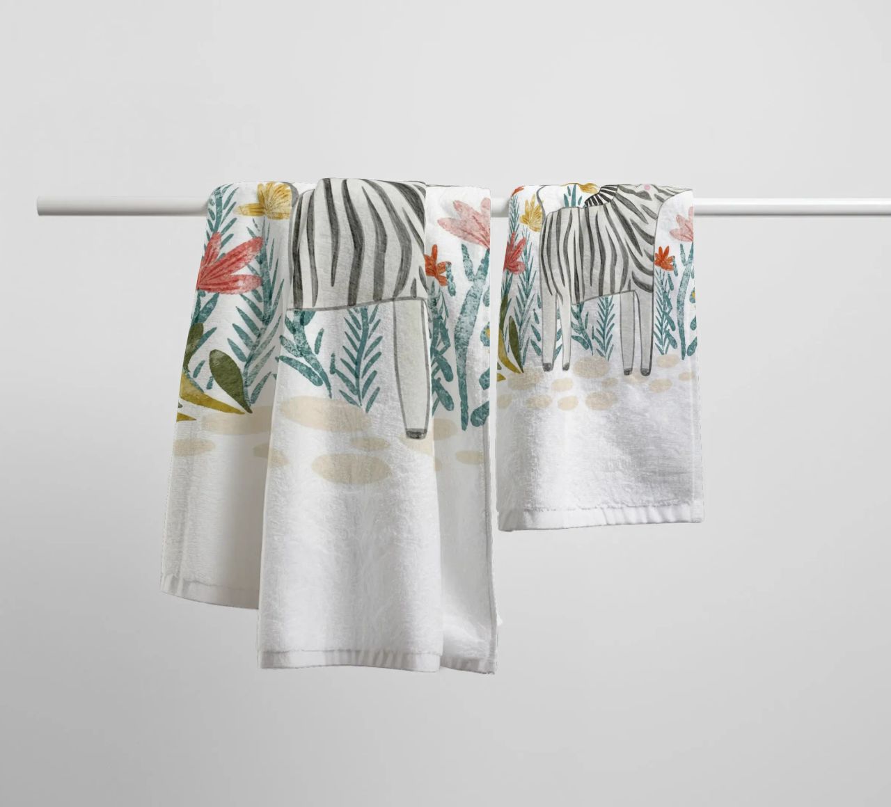 Zebra e fiori asciugamano da bagno da Nikitajariwala