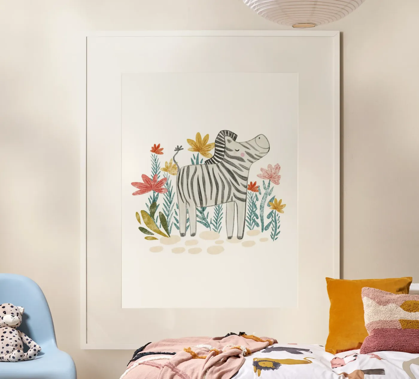 Zebra e fiori poster da Nikitajariwala