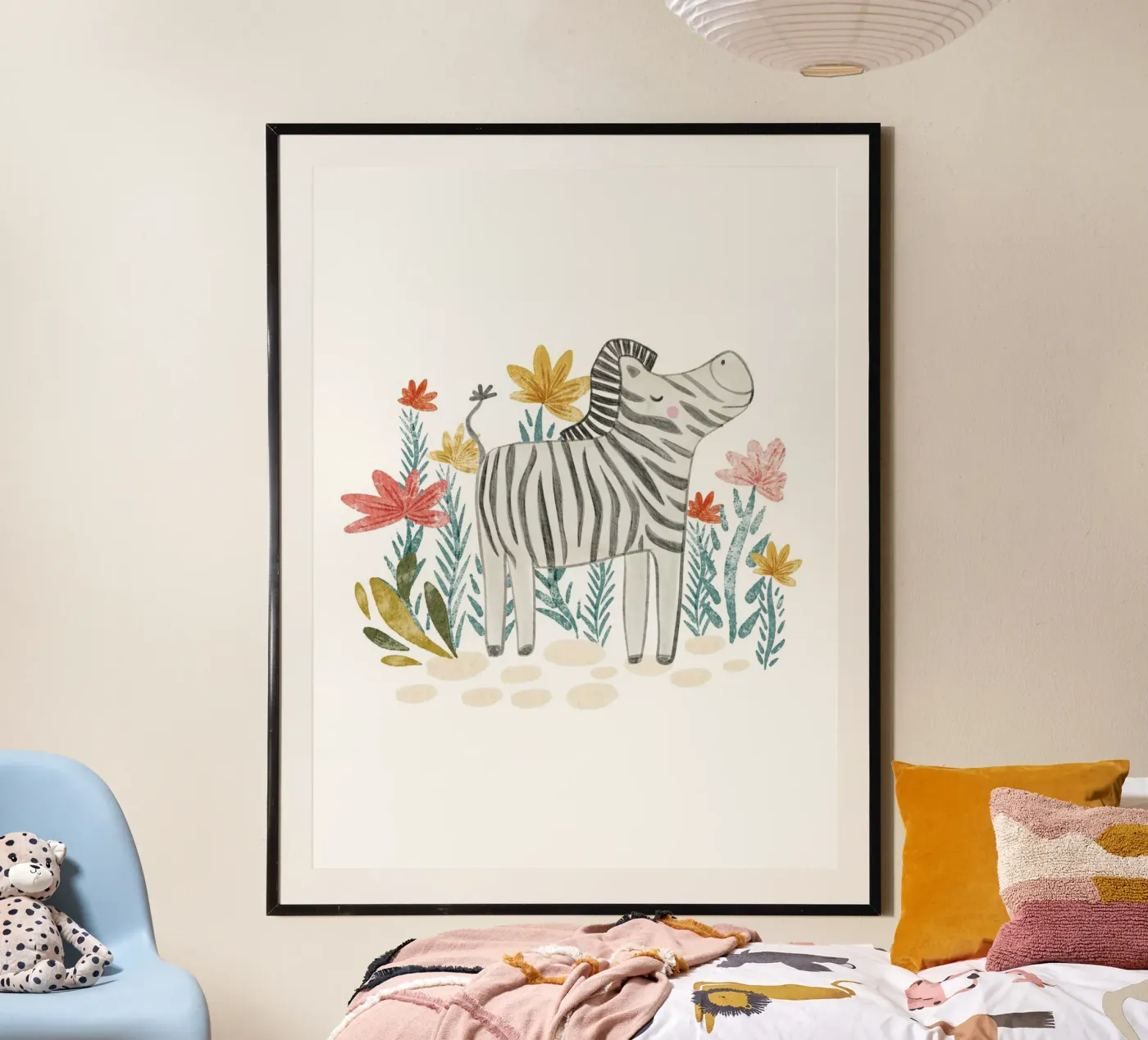 Zebra e fiori poster da Nikitajariwala