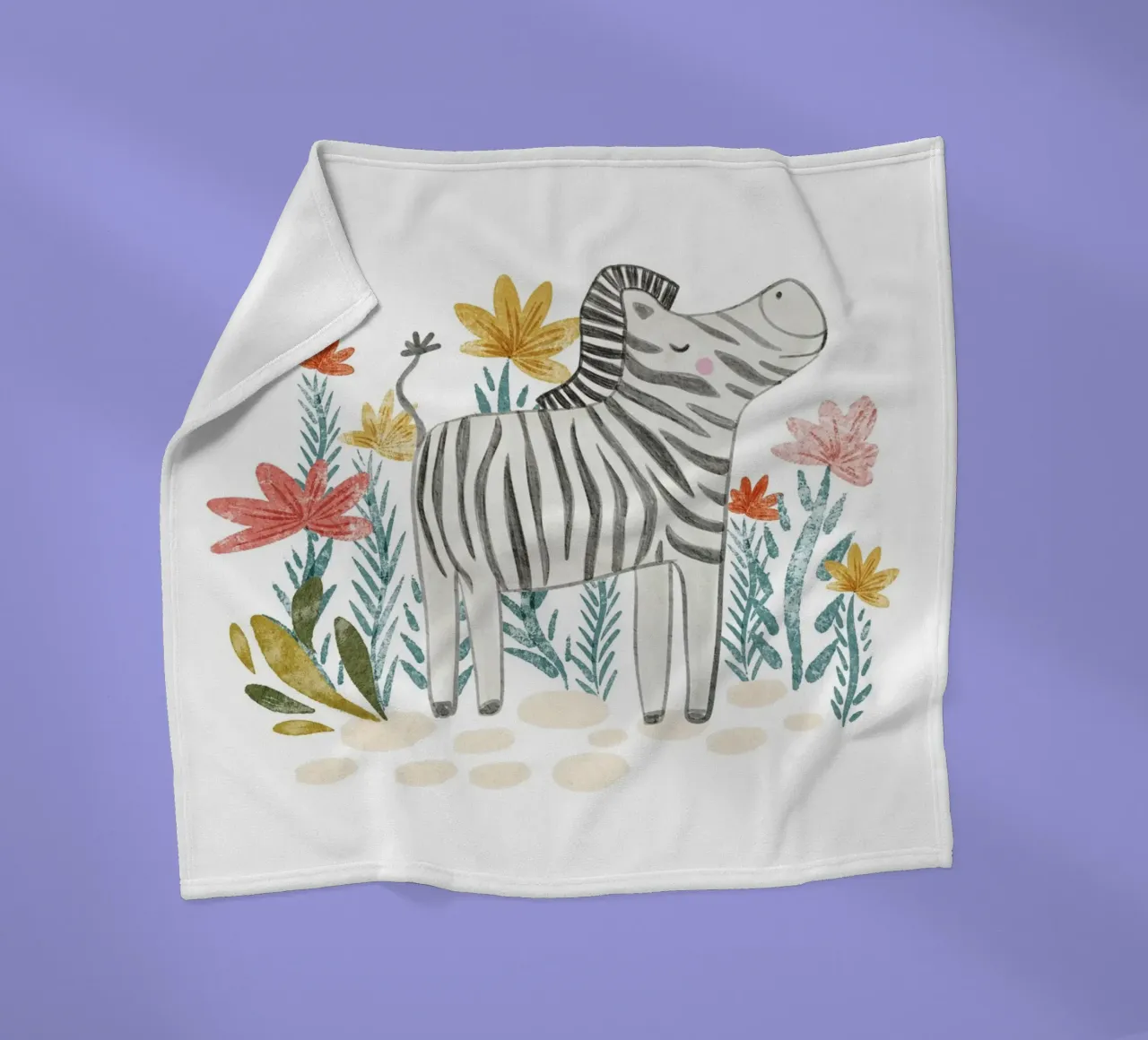 Zebra e fiori coperta in pile da Nikitajariwala