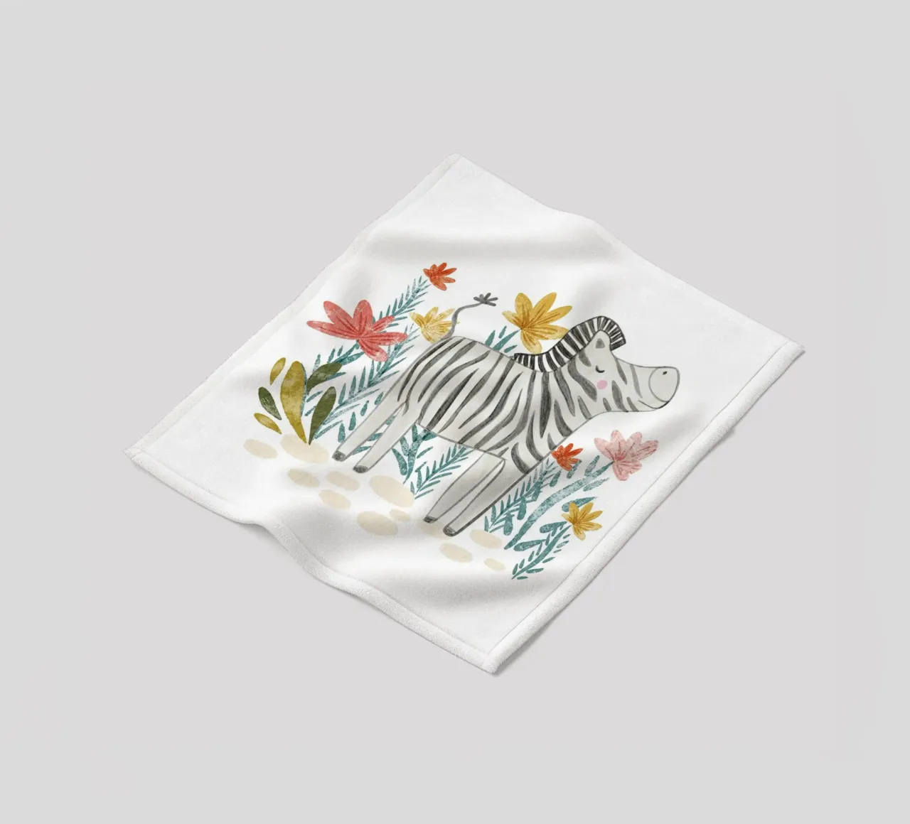 Zebra e fiori coperta in pile da Nikitajariwala