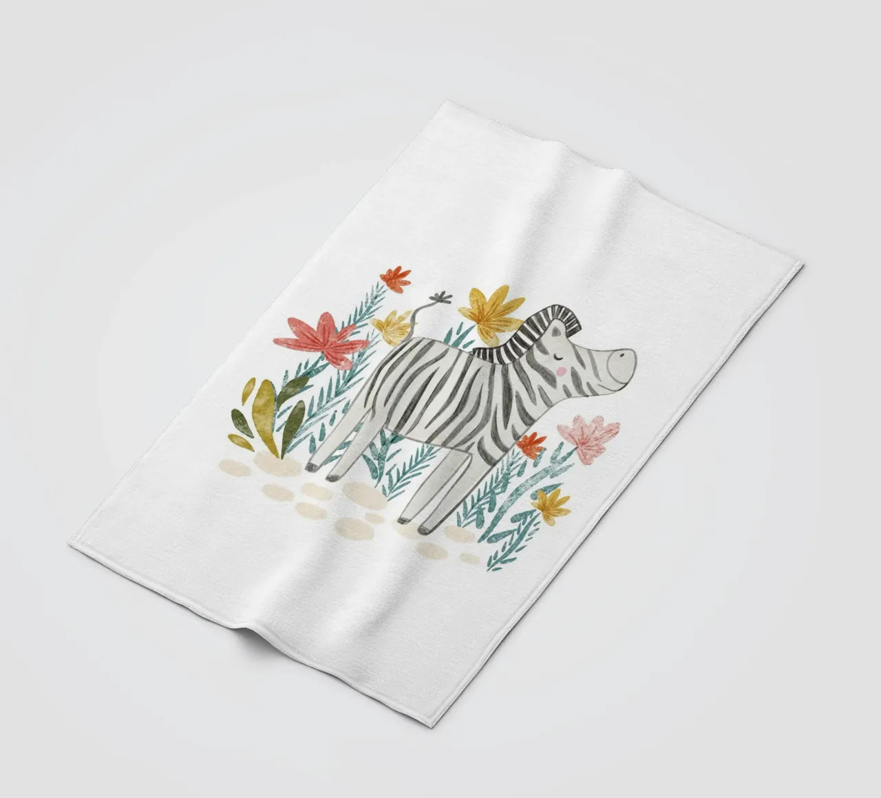 Zebra e fiori coperta in pile da Nikitajariwala