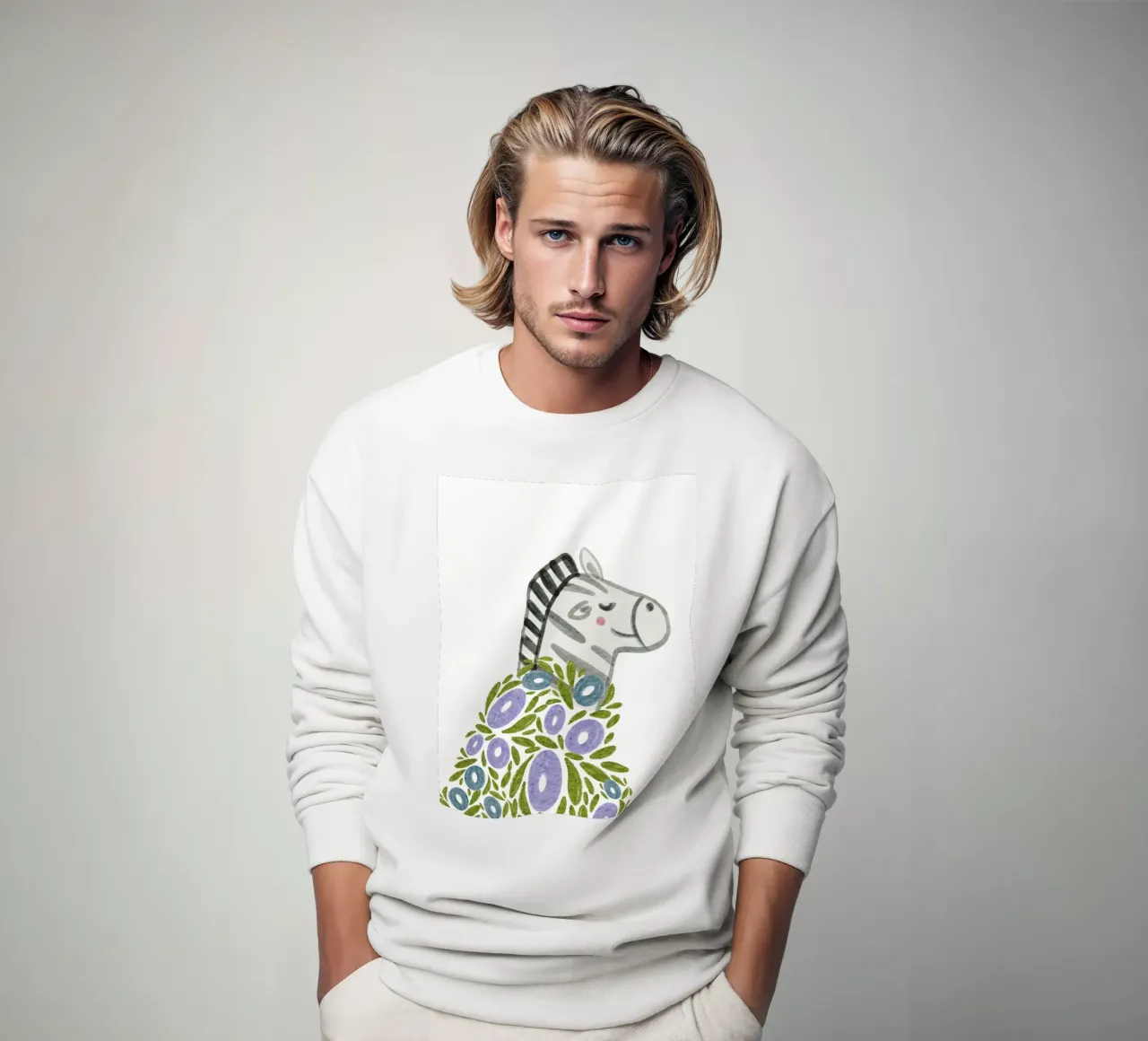 Zebra e fiori felpa da Nikitajariwala