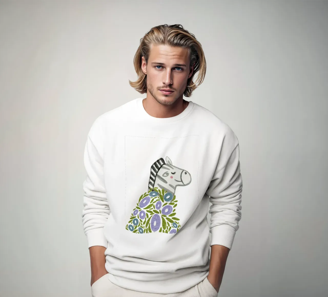 Zebra und Blumen Sweatshirt von Nikitajariwala