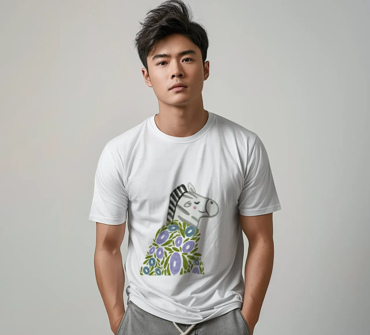 Zebra e fiori t-shirt da Nikitajariwala