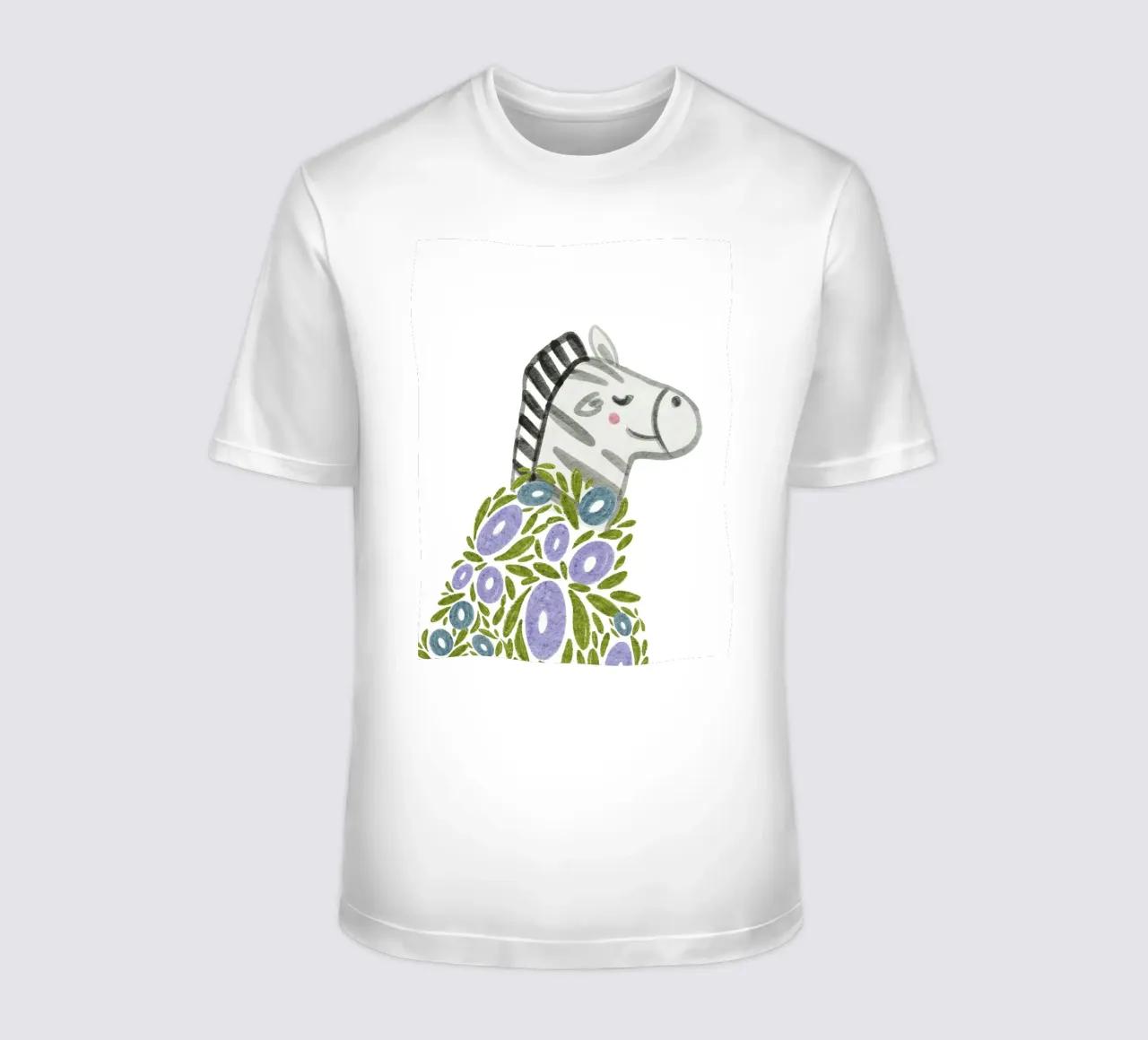 Zebra e fiori t-shirt da Nikitajariwala