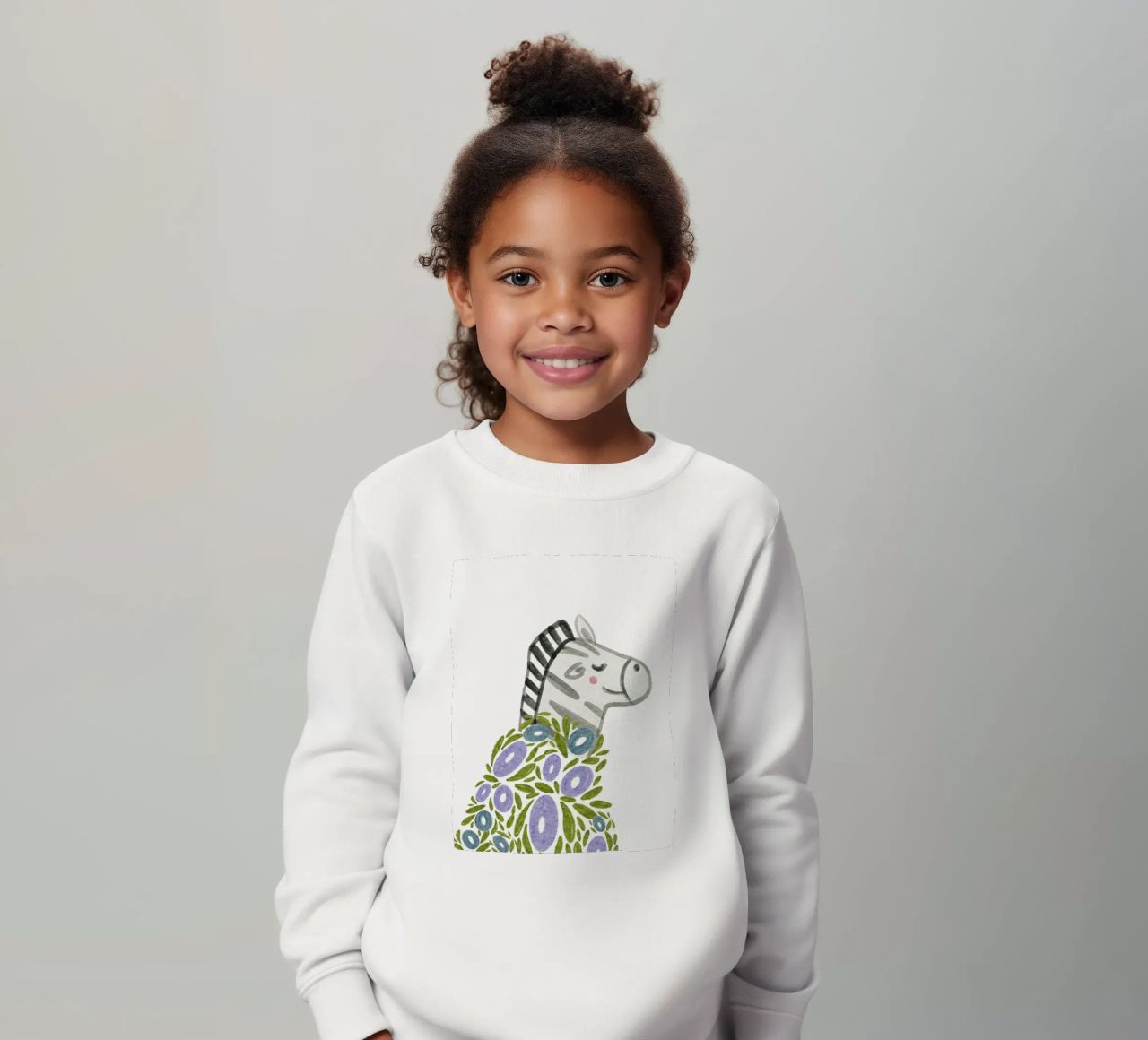 Zebra e fiori felpa bambino da Nikitajariwala