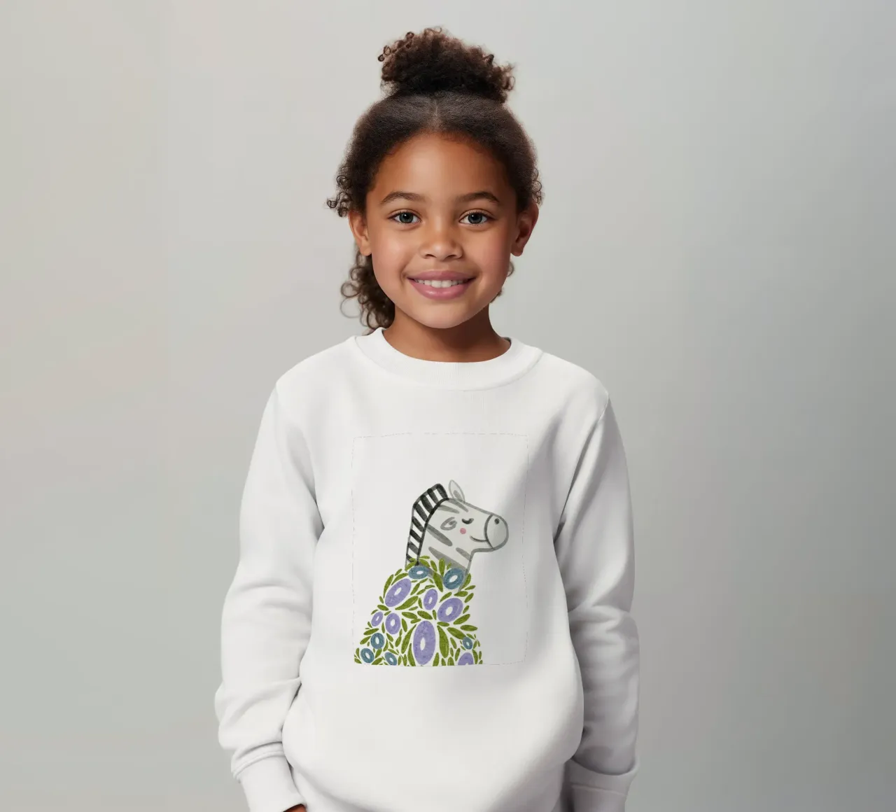 Zebra e fiori felpa bambino da Nikitajariwala