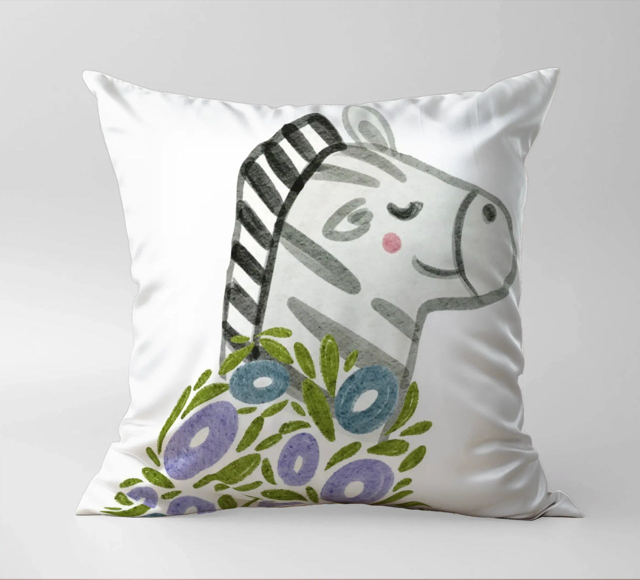 Zebra e fiori cuscino da Nikitajariwala