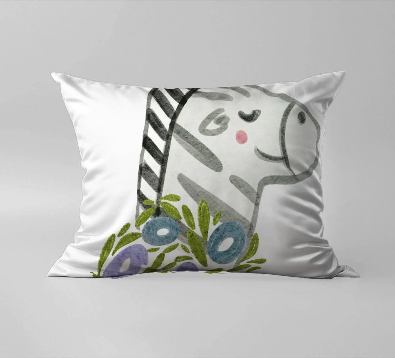 Zebra e fiori cuscino da Nikitajariwala