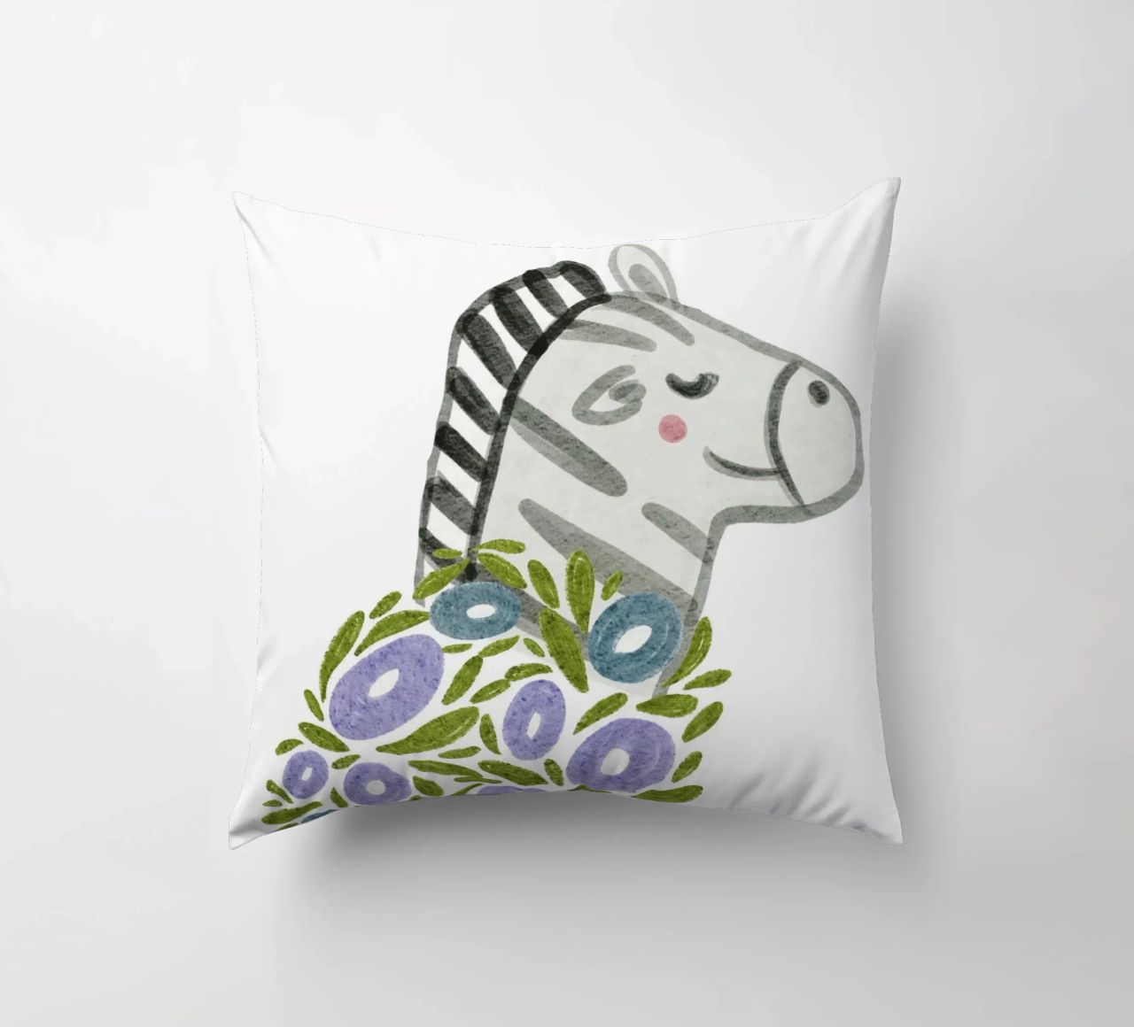 Zebra e fiori cuscino da Nikitajariwala