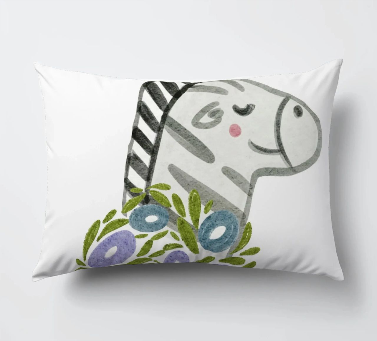 Zebra e fiori cuscino da Nikitajariwala