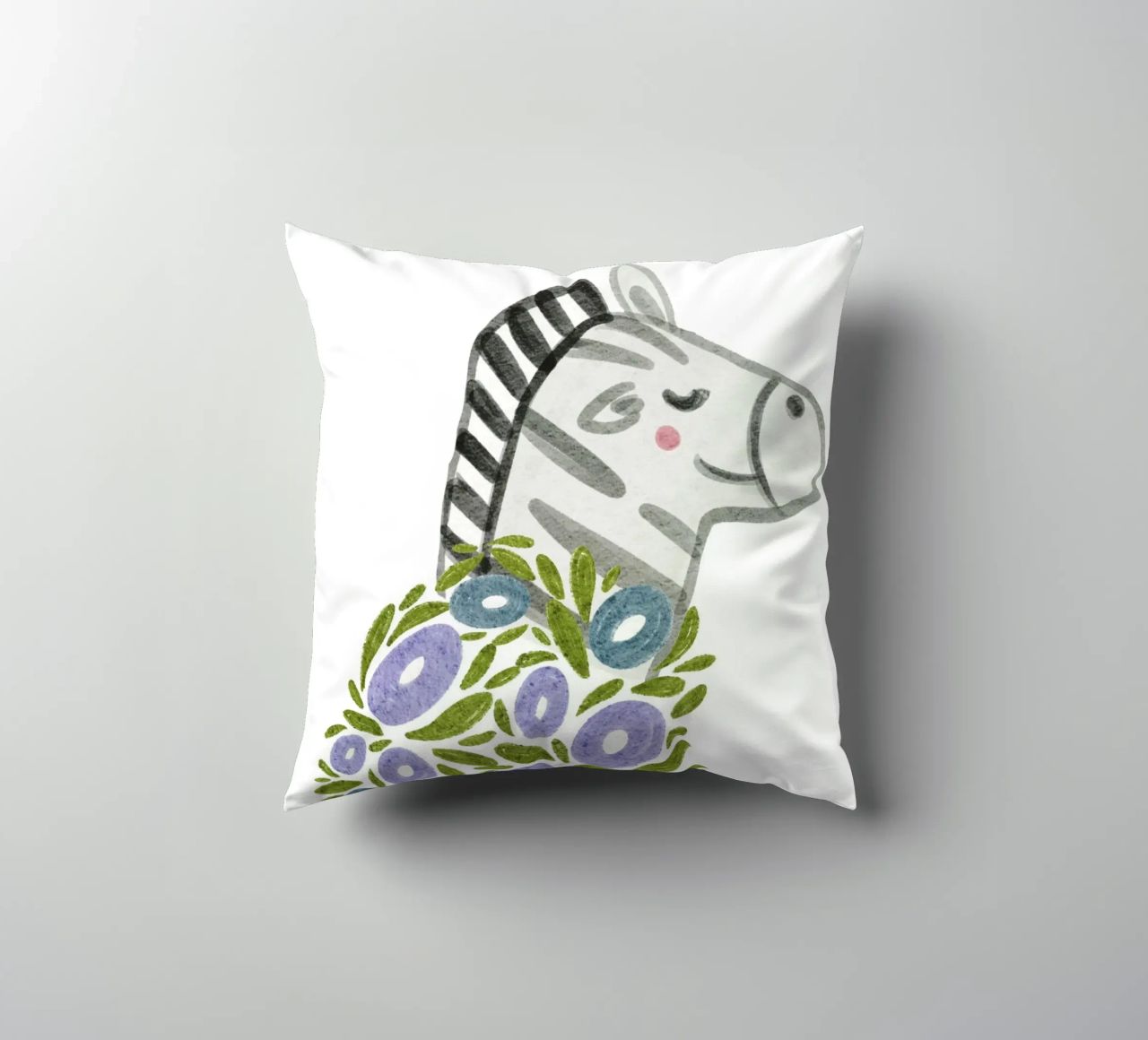 Zebra e fiori cuscino da Nikitajariwala