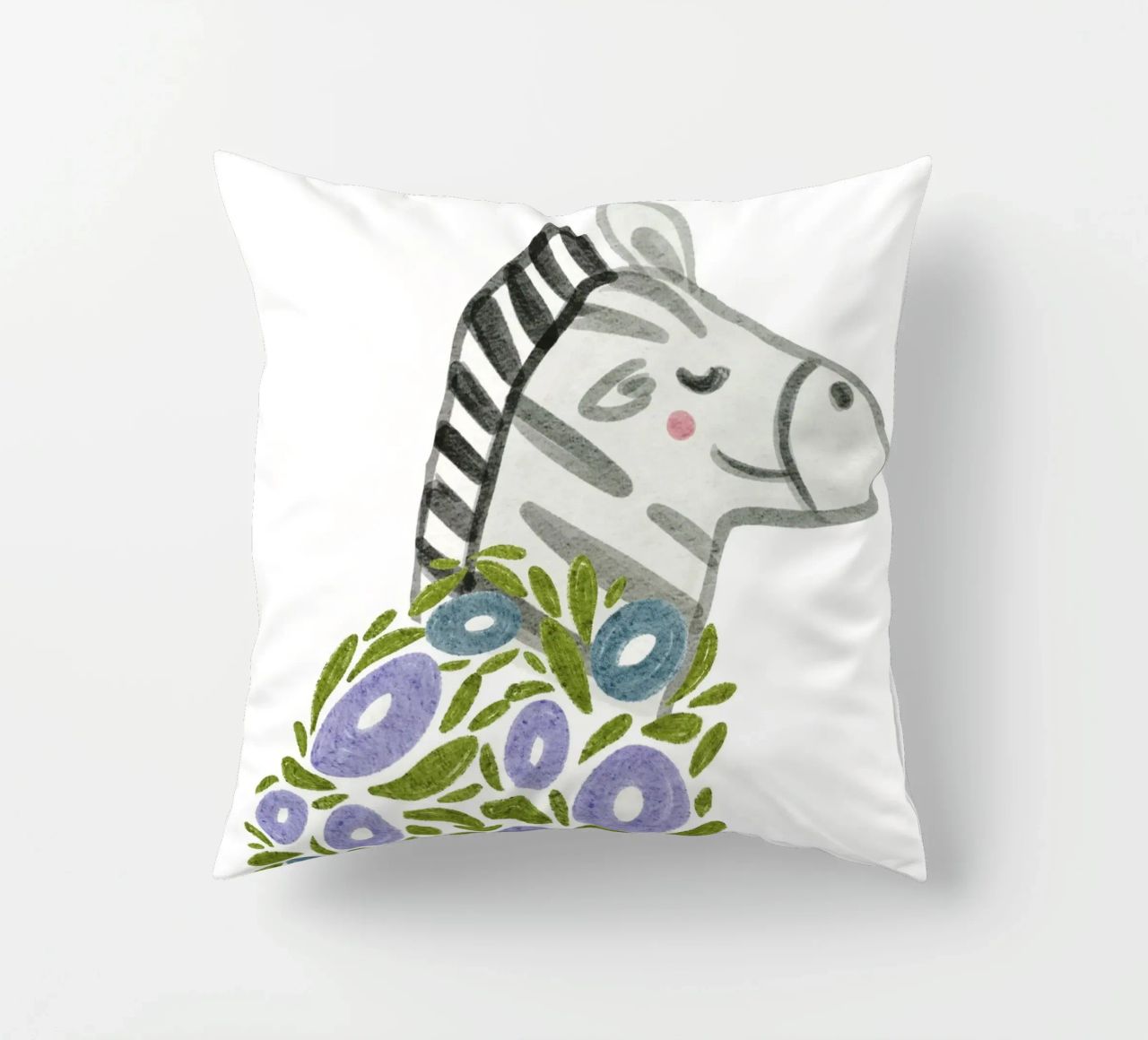 Zebra e fiori cuscino da Nikitajariwala