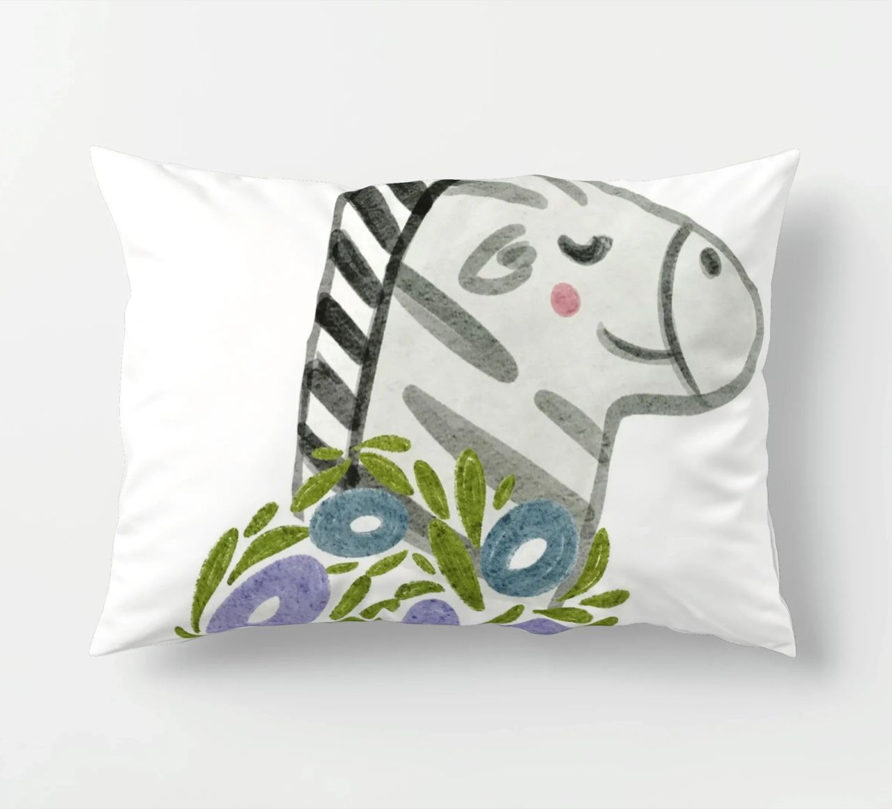 Zebra e fiori cuscino da Nikitajariwala